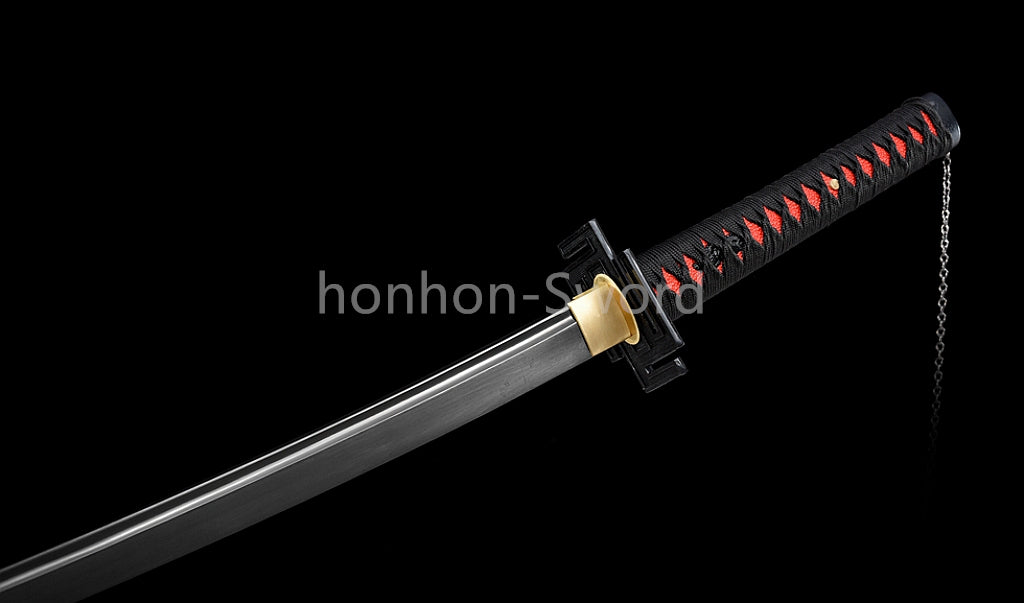 High Quality 9260 Spring Steel Japanese Katana Black Blade Samurai Sword Sharp