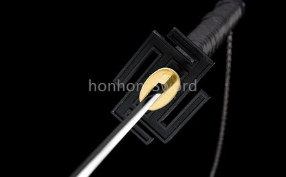 High Quality 9260 Spring Steel Japanese Katana Black Blade Samurai Sword Sharp