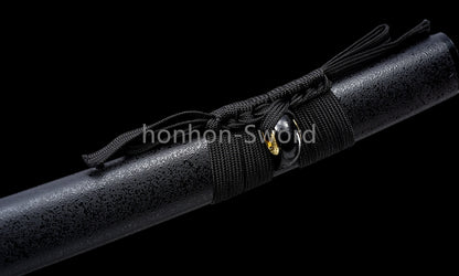 High Quality 9260 Spring Steel Japanese Katana Black Blade Samurai Sword Sharp