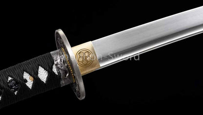 Épée Nagamaki en acier à ressort, véritable épée de samouraï japonaise, forgée à la main pour la bataille, noire, 9260 