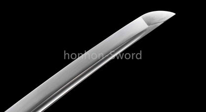 Épée Nagamaki en acier à ressort, véritable épée de samouraï japonaise, forgée à la main pour la bataille, noire, 9260 