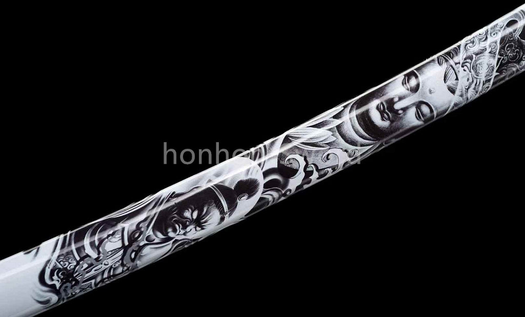 Épée Nagamaki en acier à ressort, véritable épée de samouraï japonaise, forgée à la main pour la bataille, noire, 9260 