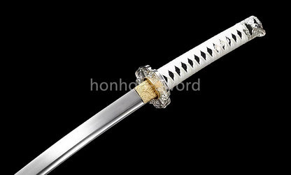 9260 Nagamaki-Schwert aus Federstahl, japanisches echtes Samurai-Schwert, Handschmiedearbeit für den Kampf, schwarz 