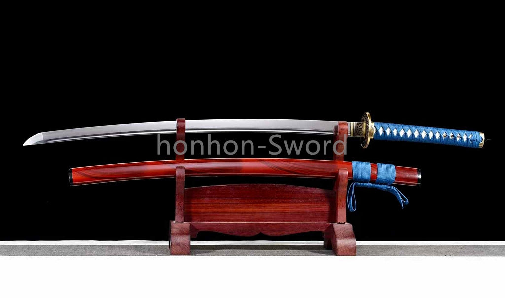 9260 Nagamaki-Schwert aus Federstahl, japanisches echtes Samurai-Schwert, Handschmiedearbeit für den Kampf, schwarz 