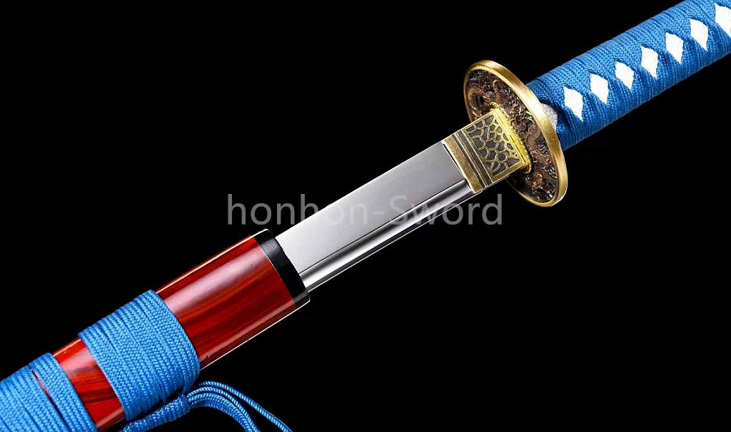 9260 Nagamaki-Schwert aus Federstahl, japanisches echtes Samurai-Schwert, Handschmiedearbeit für den Kampf, schwarz 