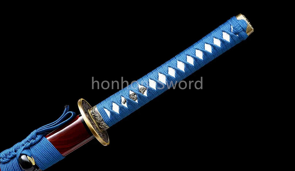 9260 Nagamaki-Schwert aus Federstahl, japanisches echtes Samurai-Schwert, Handschmiedearbeit für den Kampf, schwarz 