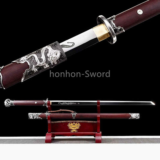 Chinese Tang Dynasty Dao 唐刀 9260 Spring Steel RealSword Mirror Blade for Display