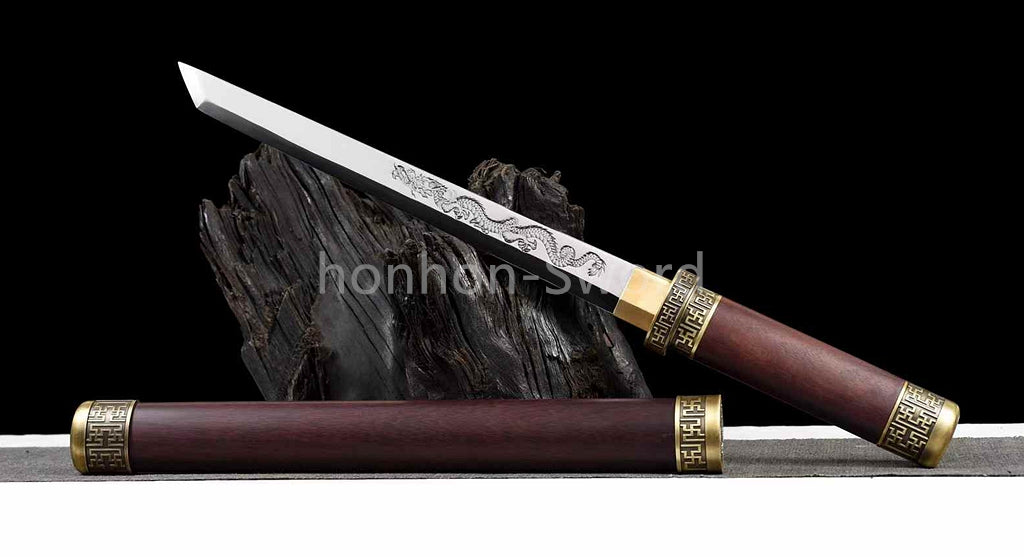 9260 Spring Steel Chinese Tang Dao 唐刀 Short Dao Sword Full Tang KAMASU-Kissaki