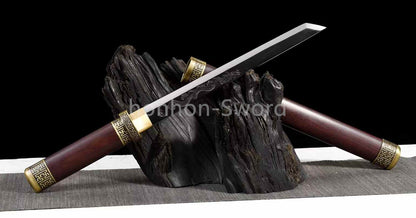 9260 Spring Steel Chinese Tang Dao 唐刀 Short Dao Sword Full Tang KAMASU-Kissaki