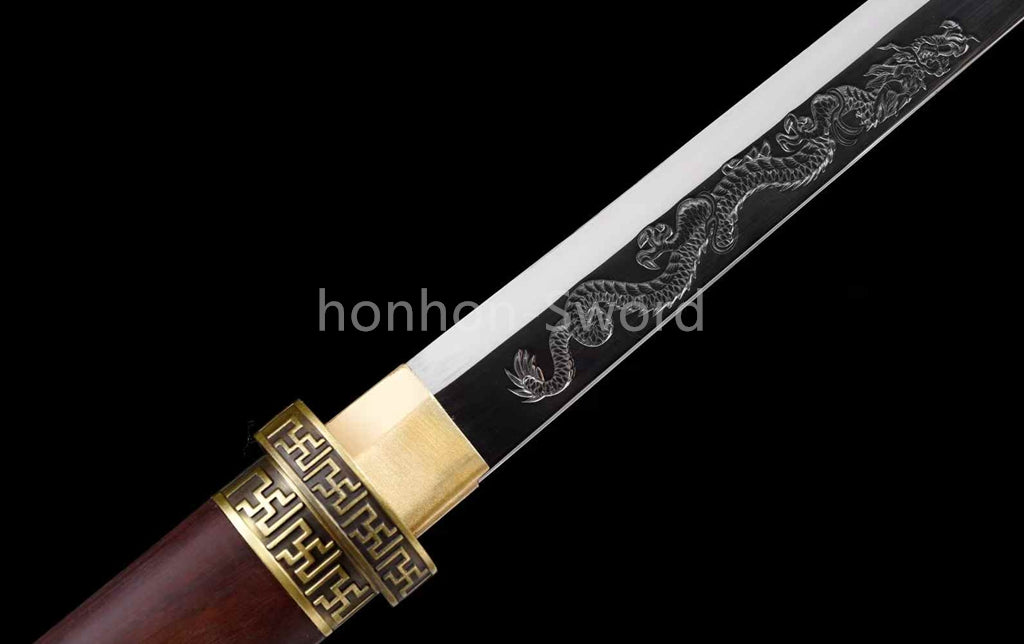 9260 Spring Steel Chinese Tang Dao 唐刀 Short Dao Sword Full Tang KAMASU-Kissaki