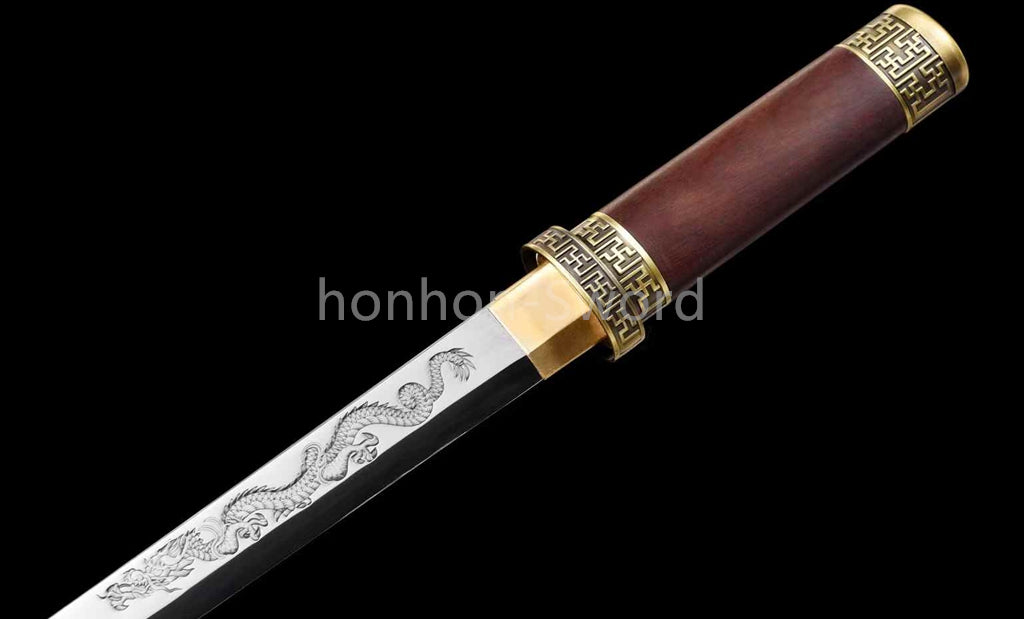 9260 Spring Steel Chinese Tang Dao 唐刀 Short Dao Sword Full Tang KAMASU-Kissaki