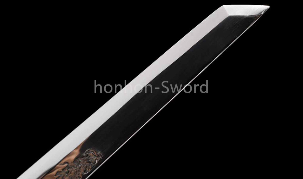 9260 Spring Steel Chinese Tang Dao 唐刀 Short Dao Sword Full Tang KAMASU-Kissaki