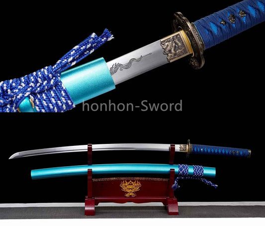 9260 Spring Steel Japanese Katana Mirror Polish Samurai Sword Full Tang Sharp