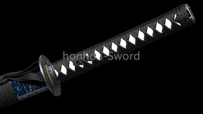 9260 Spring Steel Japanese Katana Samurai Sword Full Tang Budget Sword Blue