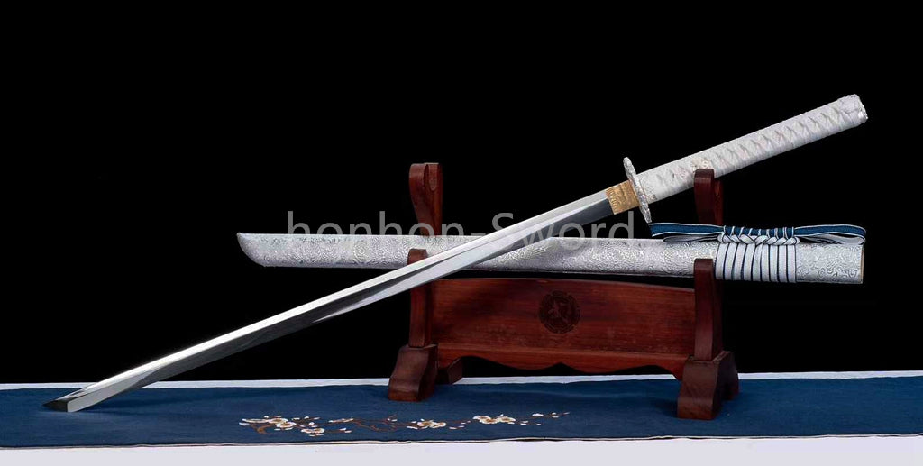 Mirror Polish 9260 Spring Steel Japanese Chokuto Katana Samurai Sword Full Tang