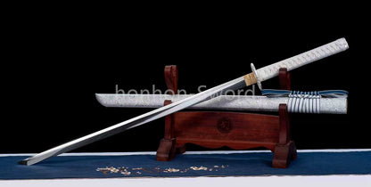 Mirror Polish 9260 Spring Steel Japanese Chokuto Katana Samurai Sword Full Tang