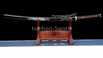9260 Spring Steel Japanese Katana Samurai Sword Full Tang Budget Sword Black