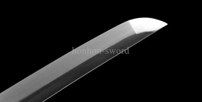 9260 Nagamaki-Schwert aus Federstahl, japanisches echtes Samurai-Schwert, Handschmiedearbeit für den Kampf, schwarz 