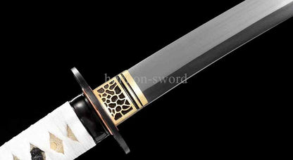 9260 Nagamaki-Schwert aus Federstahl, japanisches echtes Samurai-Schwert, Handschmiedearbeit für den Kampf, schwarz 