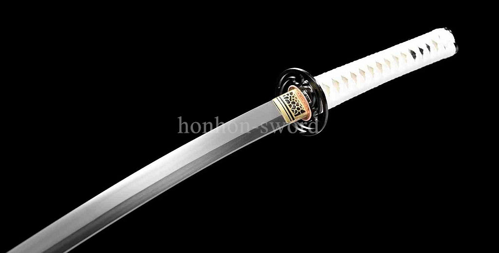 9260 Nagamaki-Schwert aus Federstahl, japanisches echtes Samurai-Schwert, Handschmiedearbeit für den Kampf, schwarz 