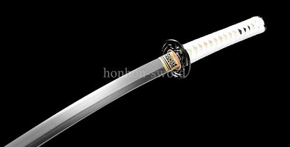 9260 Nagamaki-Schwert aus Federstahl, japanisches echtes Samurai-Schwert, Handschmiedearbeit für den Kampf, schwarz 