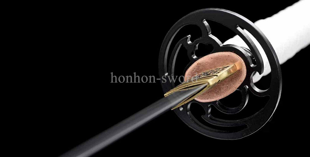 9260 Nagamaki-Schwert aus Federstahl, japanisches echtes Samurai-Schwert, Handschmiedearbeit für den Kampf, schwarz 