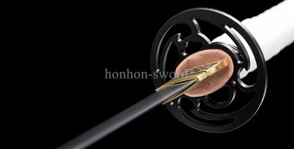 9260 Nagamaki-Schwert aus Federstahl, japanisches echtes Samurai-Schwert, Handschmiedearbeit für den Kampf, schwarz 