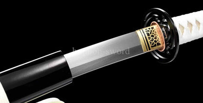 9260 Nagamaki-Schwert aus Federstahl, japanisches echtes Samurai-Schwert, Handschmiedearbeit für den Kampf, schwarz 