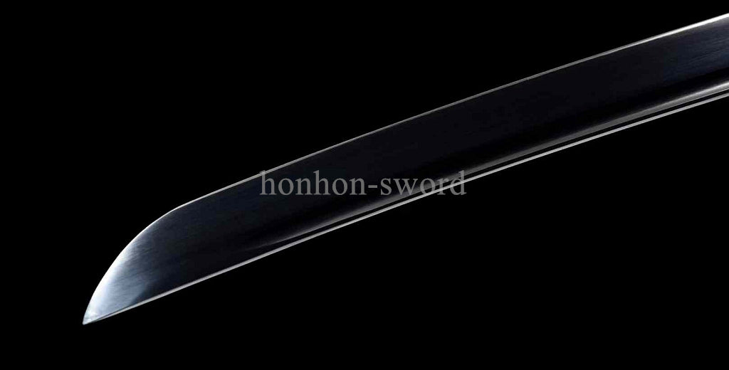 9260 Spring Steel Japanese Katana Black Blade Leather Rope Samurai Sword Full Tang.
