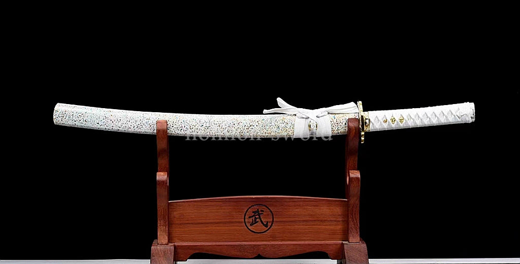 Handmade Japanese Wakizashi 9260 Spring Steel Samurai Sword Sharp Full Tang White