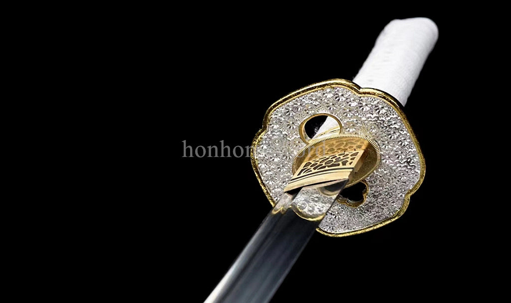 Handmade Japanese Wakizashi 9260 Spring Steel Samurai Sword Sharp Full Tang White