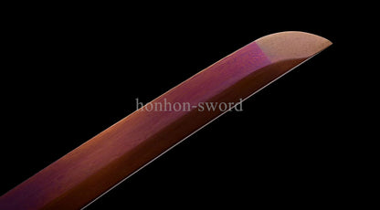 Purple Blade 9260 Spring Steel Japanese Wakizashi Samurai Sword Sharp for Battle
