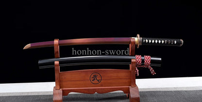 Purple Blade 9260 Spring Steel Japanese Wakizashi Samurai Sword Sharp for Battle