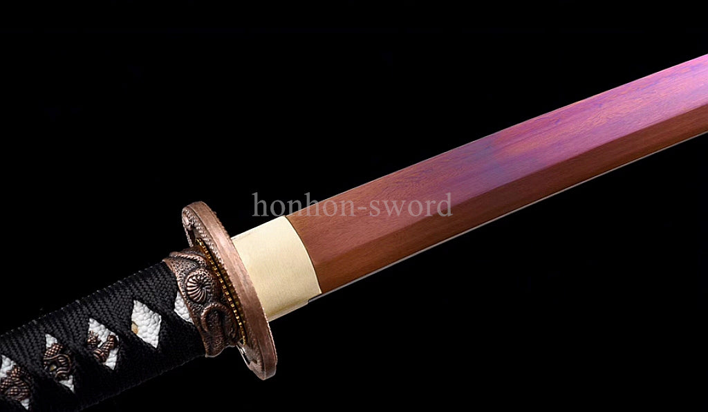 Purple Blade 9260 Spring Steel Japanese Wakizashi Samurai Sword Sharp for Battle