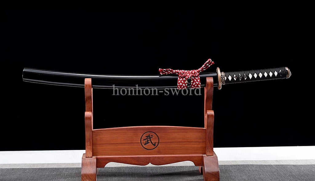 Purple Blade 9260 Spring Steel Japanese Wakizashi Samurai Sword Sharp for Battle