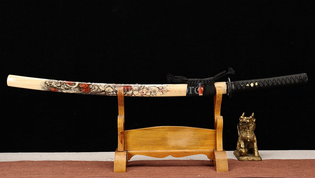 9260 Spring Steel Katana Japanese SHINOGI ZUKURI Samurai Sword Full Tang Sharp .