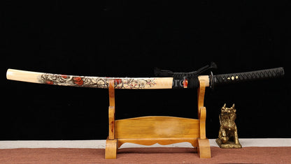 9260 Spring Steel Katana Japanese SHINOGI ZUKURI Samurai Sword Full Tang Sharp .