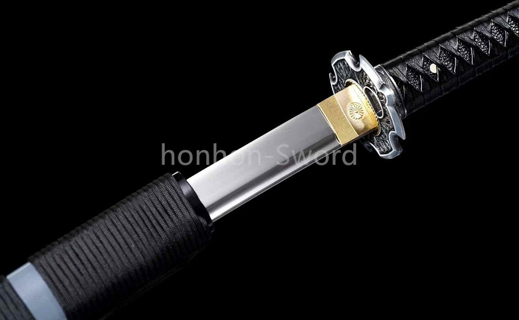 26inch Spring Steel 9260 Japanese Katana Samurai Sword Sharp Full Tang Alloy Tsuba Functional