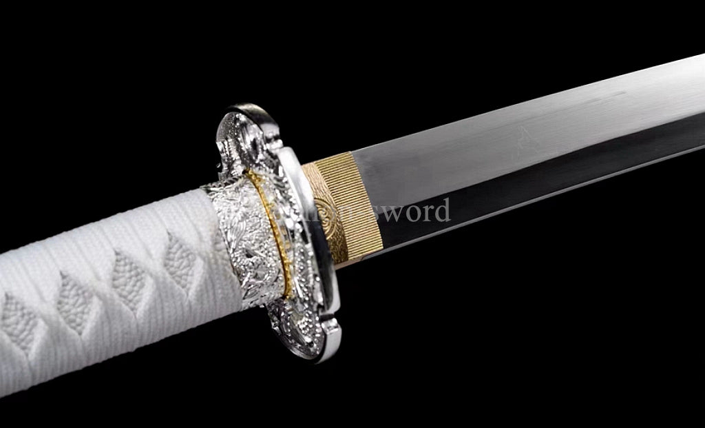 26inch Spring Steel 9260 Japanese Tachi Samurai Sword Sharp Full Tang Alloy Tsuba Functional Handmade