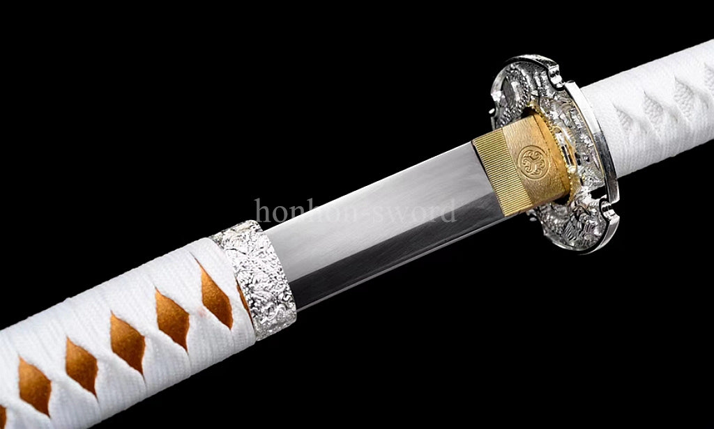 26inch Spring Steel 9260 Japanese Tachi Samurai Sword Sharp Full Tang Alloy Tsuba Functional Handmade