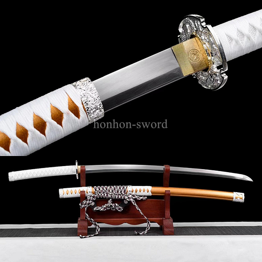 26inch Spring Steel 9260 Japanese Tachi Samurai Sword Sharp Full Tang Alloy Tsuba Functional Handmade
