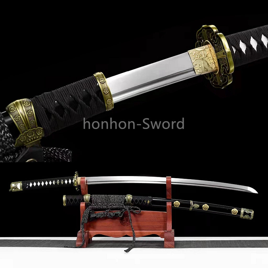 26inch Japanese Tachi 9260 Spring Steel Sword With Bohi Alloy Tsuba Sharp Full Tang Real For Battle