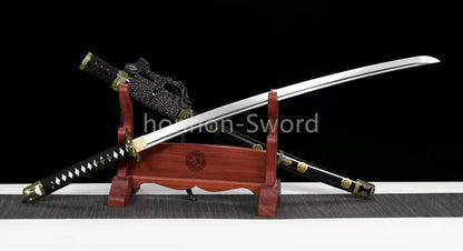 26inch Japanese Tachi 9260 Spring Steel Sword With Bohi Alloy Tsuba Sharp Full Tang Real For Battle