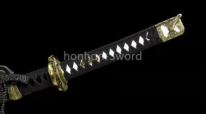 26inch Japanese Tachi 9260 Spring Steel Sword With Bohi Alloy Tsuba Sharp Full Tang Real For Battle