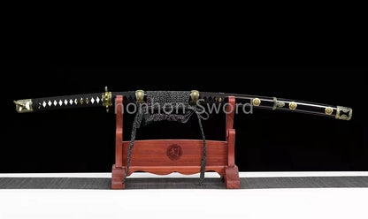26inch Japanese Tachi 9260 Spring Steel Sword With Bohi Alloy Tsuba Sharp Full Tang Real For Battle