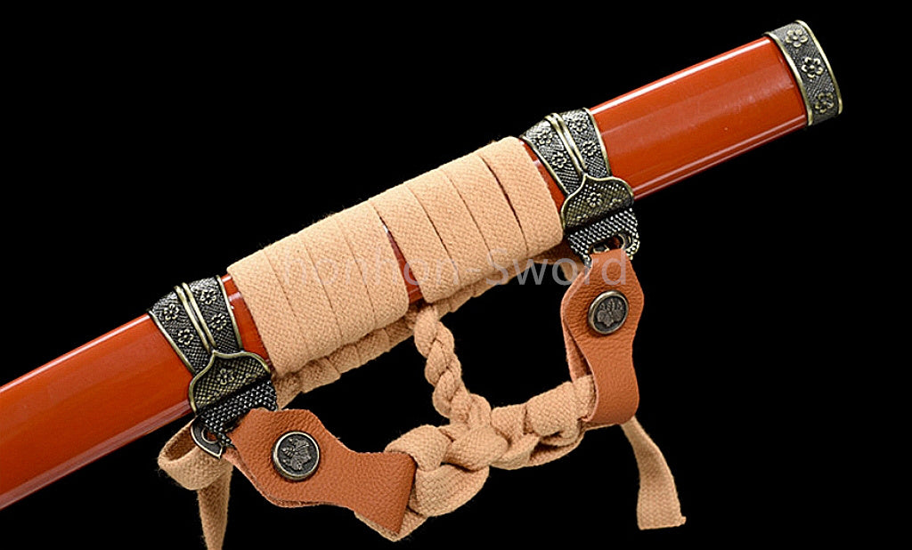 9260 Spring Steel 26inch Japanese Tachi With Bohi Sword Alloy Tsuba Sharp Full Tang