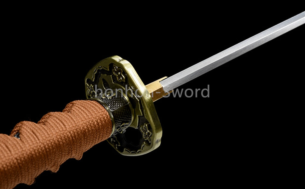 9260 Spring Steel 26inch Japanese Tachi With Bohi Sword Alloy Tsuba Sharp Full Tang