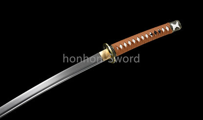 9260 Spring Steel 26inch Japanese Tachi With Bohi Sword Alloy Tsuba Sharp Full Tang