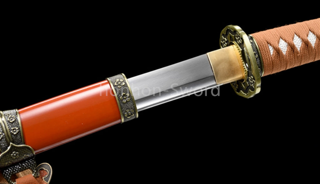 9260 Spring Steel 26inch Japanese Tachi With Bohi Sword Alloy Tsuba Sharp Full Tang