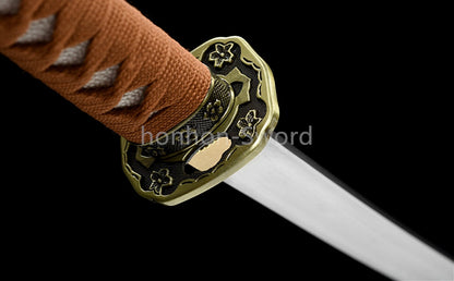 9260 Spring Steel 26inch Japanese Tachi With Bohi Sword Alloy Tsuba Sharp Full Tang